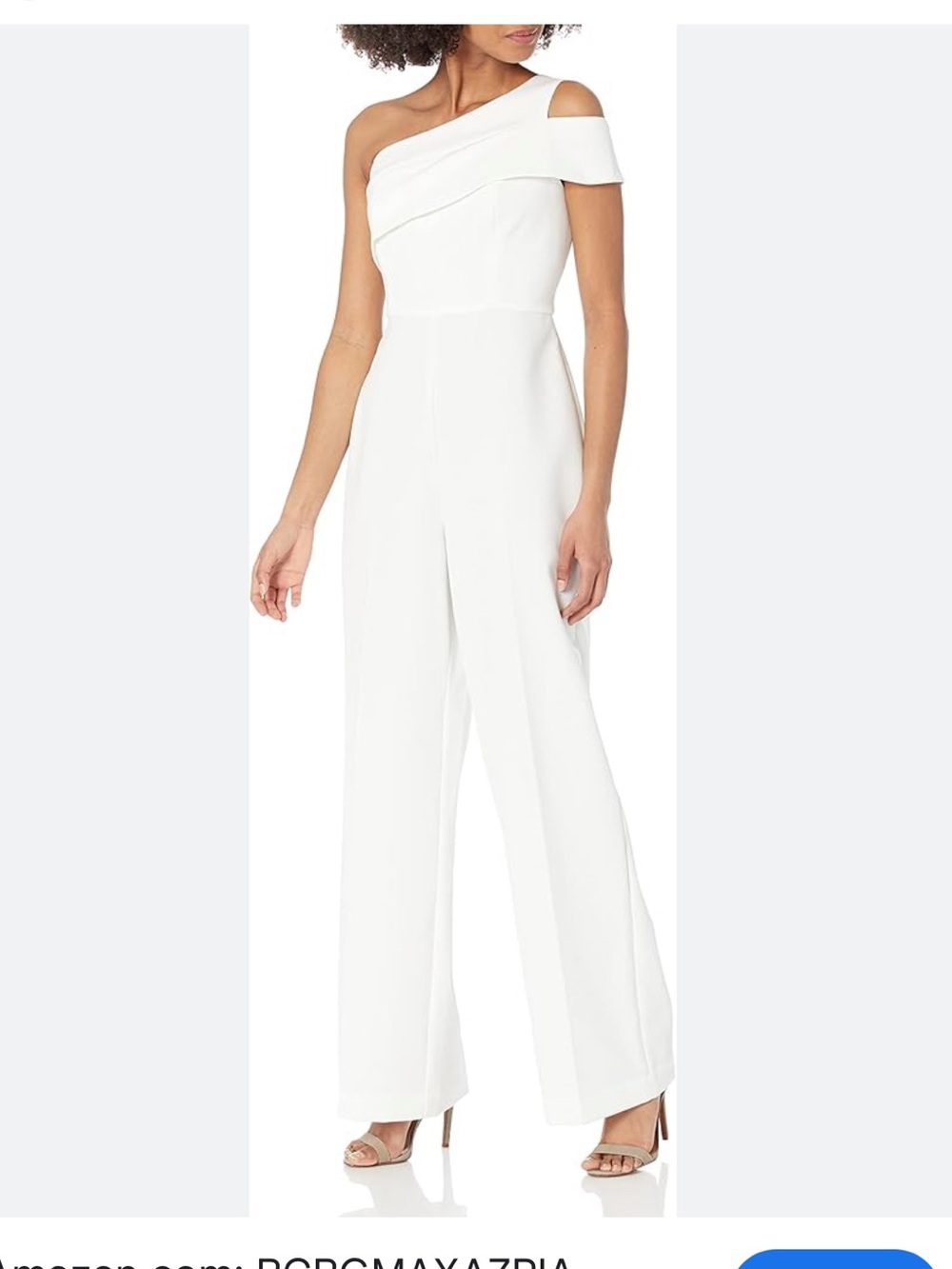 BCBGMaxAzria White One-Shoulder Wide-Leg Jumpsuit